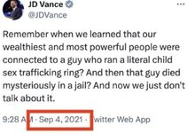 2021 JD Vance Investigate Epstein. 2025 JD Vance Stop talking about Epstein..jpeg